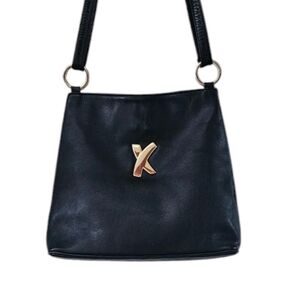 Paloma Picasso Purse vintage black with gold Hardwear Longe Strup.